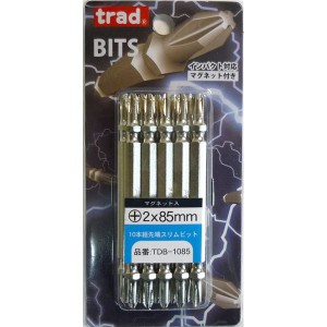 (業務用3セット) TRAD 先端スリムビット 【10本組×3セット】 ＋2×85ｍｍ インパクト対応 TDB-1085 〔DIY用品/大工道具〕【メーカー直送