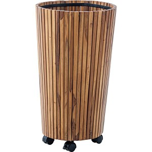 ウッドプランター 植木鉢 直径39×高さ65cm L 2個セット 木製 キャスター付き ベランダ ウッドデッキ 屋外 ガーデニング用品 |b04