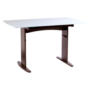 伸長式 ダイニングテーブル/バタフライテーブル (幅90cm/120cm ホワイト) 木製 脚付き スライドタイプ (リビング) |b04