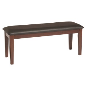 シンプル ダイニングベンチ/食卓椅子 (ダークブラウン) 幅104cm 木製 脚付き 合皮/合成皮革 (リビング 在宅ワーク) |b04