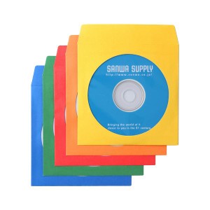 (まとめ) サンワサプライDVD・CDペーパースリーブケース ミックスカラー FCD-PS100MXN 1パック(100枚) (×10セット) |b04