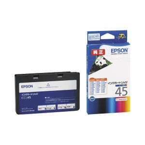 (まとめ) エプソン EPSON インクカートリッジ カラー（4色一体型） ICCL45 1個 (×10セット) |b04