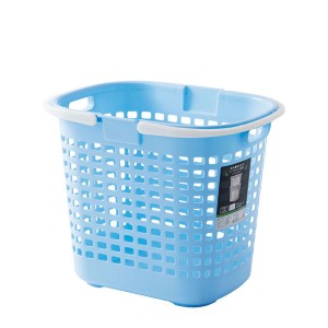 (まとめ) S-ロングバスケット/収納かご (ブルー)深型 持ち手付き 洗濯かご 脱衣かご おもちゃ収納 (20個セット) |b04