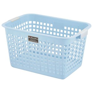 (まとめ) ニューキングバスケット/収納かご (ブルー) 持ち手付き 洗濯かご おもちゃ収納 クローゼット収納 (16個セット) |b04