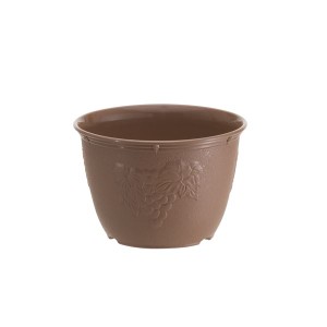 (まとめ) 植木鉢/プランター (6号) チョコブラウン プラスチック製 ガーデニング用品 園芸 『ビオラデコ』 (120個セット) |b04