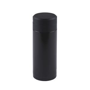 (30個セット) スリム 水筒/ステンレスボトル (200ml ブラック) スクリュー栓 真空断熱構造 抗菌剤プラス オミット |b04