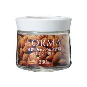 (3個セット) 調味料入れ 保存容器 約直径9cm 330ml ホワイト 液体対応 フォルマ 密閉 ガラスポット キッチン 台所 スパイス |b04