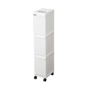 ゴミ箱 ダストボックス 3段 約幅20.5cm 30L 10L×3 ホワイト キャスター付き 分別 ユニード 多段 スリムペール キッチン 台所 |b04