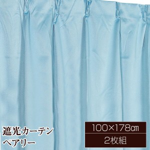 遮光カーテン サンシェード 2枚組 / 100cm×178cm ブルー / 無地 シンプル 洗える 『ペアリー』 九装 |b04