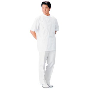 ケーシー型白衣/診察衣 (男子用 3Lサイズ) 抗菌 制電 メンズ 背面タック 胸ポケット・腰ポケットSKA520 |b04