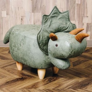 恐竜モチーフのスツール Triceratops（トリケラトプス）カーキ |b04