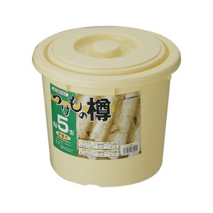 (30セット) 漬物樽/漬物用品 (NI-5型) アイボリー 本体・蓋：PE 押し蓋：PP (キッチン用品 家庭用品 手づくり) |b04