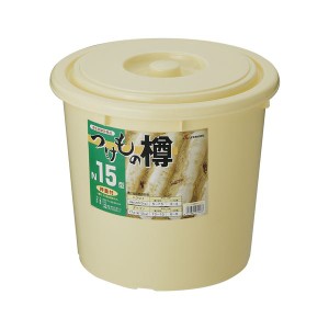 (20セット) 漬物樽/漬物用品 (NI-15型) アイボリー 本体・蓋：PE 押し蓋：PP (キッチン用品 家庭用品 手づくり) |b04