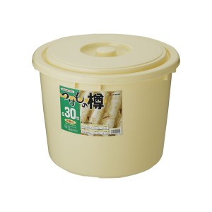 (12セット) 漬物樽/漬物用品 (S30型) アイボリー 本体・蓋：PE 押し蓋：PP (キッチン用品 家庭用品 手づくり) |b04
