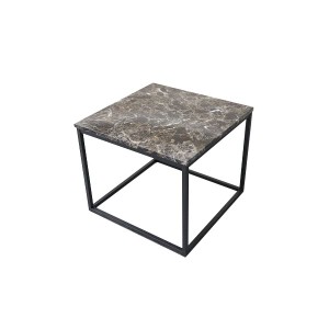 サイドテーブル ローテーブル 約幅60×奥行60×高さ50cm ブラウン マーブル調 大理石調 ソファーテーブル 組立品 リビング |b04