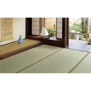 い草 ラグマット 絨毯 本間 2帖 日本製 引目織 上敷き 琥珀 こはく リビング ダイニング 引っ越し 模様替え |b04