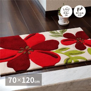 玄関マット 約70×120cm 洗える 防滑加工 ホットカーペット 床暖房対応 アベル リビング ダイニング 玄関 廊下 |b04