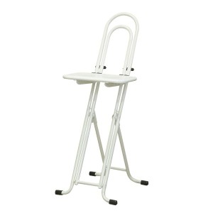シンプル 折りたたみ椅子 (ホワイト×ホワイト 幅330mm) 日本製 スチールパイプ |b04