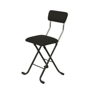 折りたたみ椅子 (4脚セット ブラック×ブラック) 幅40cm 日本製 スチールパイプ |b04