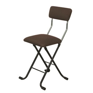 折りたたみ椅子 (4脚セット ブラウン×ブラック) 幅40cm 日本製 スチールパイプ |b04