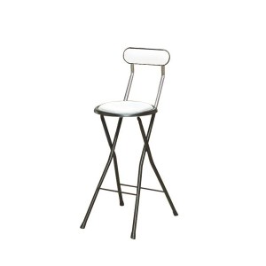 折りたたみ椅子 (同色4脚セット ホワイト×ブラック) 幅36cm 日本製 スチールパイプ |b04