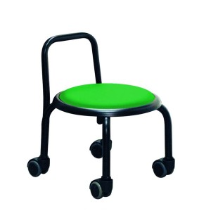 スタッキングチェア/丸椅子 (同色3脚セット グリーン×ブラック) 幅32cm スチールパイプ |b04