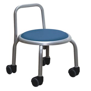 スタッキングチェア/丸椅子 (同色3脚セット ブルー×シルバー) 幅32cm 日本製 |b04