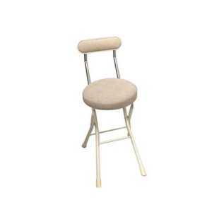 折りたたみ椅子 幅33cm アイボリー×ミルキーホワイト 日本製 スチールパイプ 1脚販売 完成品 リビング 在宅ワーク |b04