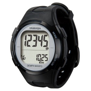 腕時計型 万歩計/歩数計 (ブラック×シルバー TM510-BKSL) 電波時計内蔵 生活防水 『DEMPA MANPO』 (運動用品) |b04
