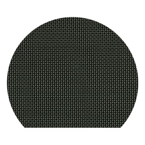 尺3 半月マット/トレー (ブラック格子) 396mm×345mm PVC 塩ビ (和食 レストラン 居酒屋 店舗 お店 飲食業) |b04