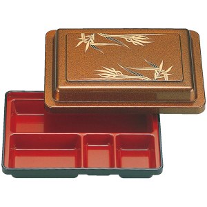 8寸 長手レインボー弁当/和食器 (梨地蘭 A) 249×178×66mm 日本製 (和食 レストラン 居酒屋 店舗 お店) |b04