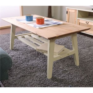 北欧風 センターテーブル/ローテーブル (ホワイト) 100×50×42cm 木製 棚付き 組立品 (リビング ダイニング) |b04