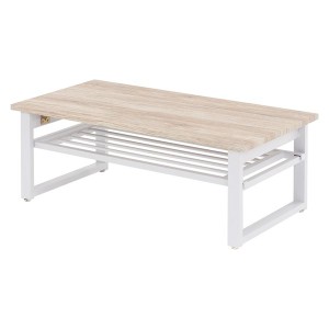 折りたたみテーブル ローテーブル 約幅90×奥行45×高さ32.5cm ホワイト 棚付 スチールフレーム 折れ脚テーブル リビング |b04
