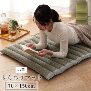 い草 マット クッション ポコポコ くつろぎ お昼寝 グリーン 約70×150cm |b04