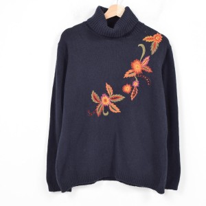 花柄 刺繍 セーターの通販｜Wowma!