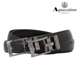 【レビュー投稿で+5％還元】アクアスキュータム ベルト メンズ 6100120 Aquascutum｜無段階調節ベルト ラチェット式 本革 レザー ブラン