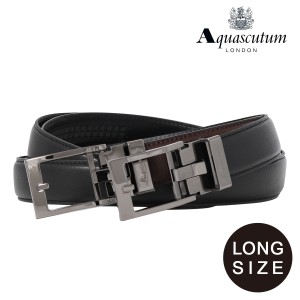 【レビュー投稿で+5％還元】アクアスキュータム ベルト ロングサイズ メンズ 6100120L Aquascutum｜無段階調節ベルト ラチェット式 本革 