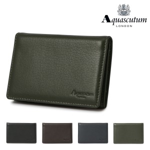 【レビュー投稿で+5％還元】アクアスキュータム 名刺入れ パスケース メンズ ブラッドフォード 11100122 Aquascutum｜本革 レザー 鹿革