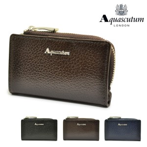 【レビュー投稿で+5％還元】アクアスキュータム キーケース メンズ ケンブリッジ 4100121 Aquascutum｜本革 レザー L字ファスナー