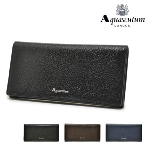 【レビュー投稿で+5％還元】アクアスキュータム 長財布 かぶせ メンズ ケンブリッジ 4160121 Aquascutum｜本革 レザー