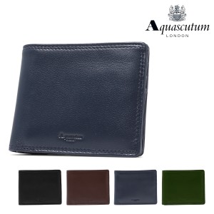 【レビュー投稿で+5％還元】アクアスキュータム 二つ折り財布 メンズ サットン AQWO-001 Aquascutum｜本革 羊革 ラムレザー シンプル ブ