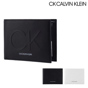 【レビュー投稿で+5％還元】シーケー カルバンクライン 二つ折り財布 メンズ 本革 ロゴス 816653 CK CALVIN KLEIN 牛革 レザー