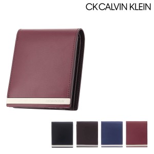 【レビュー投稿で+5％還元】シーケー カルバンクライン 二つ折り財布 トップ メンズ 816663 CK CALVIN KLEIN 本革 レザー 牛革