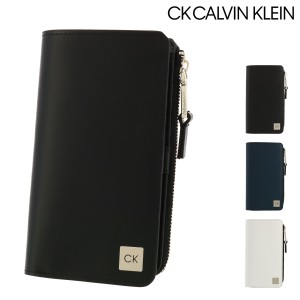 【レビュー投稿で+5％還元】シーケー カルバンクライン 二つ折り財布 本革 メンズ ボーダー 875604 CK CALVIN KLEIN セミ長財布 牛革 レ