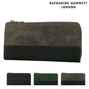 【レビュー投稿で+5％還元】キャサリンハムネット 長財布 本革 メンズ 490-50602 SCRUB スクラッチ KATHARINE HAMNETT L字ファスナー 牛