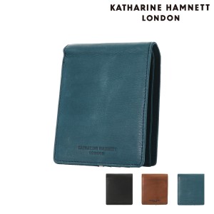 【レビュー投稿で+5％還元】キャサリンハムネット 二つ折り財布 ソフト メンズ 490-57003 KATHARINE HAMNETT 牛革 本革 レザー