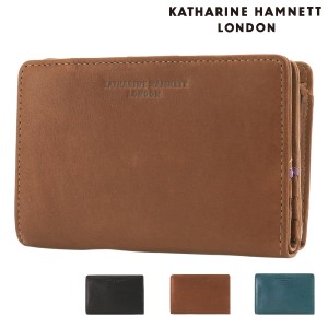 【レビュー投稿で+5％還元】キャサリンハムネット 二つ折り財布 ソフト メンズ 490-57004 KATHARINE HAMNETT 牛革 本革 レザー