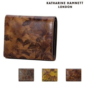 【レビュー投稿で+5％還元】キャサリンハムネット ロンドン 二つ折り財布 パンジー KHP-572 KATHARINE HAMNETT LONDON 牛革 レディース