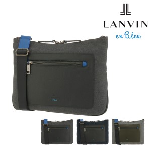 【レビュー投稿で+5％還元】ランバンオンブルー ショルダーバッグ B5 ラナ メンズ 557102 日本製 LANVIN en Bleu 横型 異素材