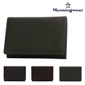 【レビュー投稿で+5％還元】マンシングウェア 名刺入れ カードケース 本革 メンズ フォース MU1050123 Munsingwear 鹿革 レザー